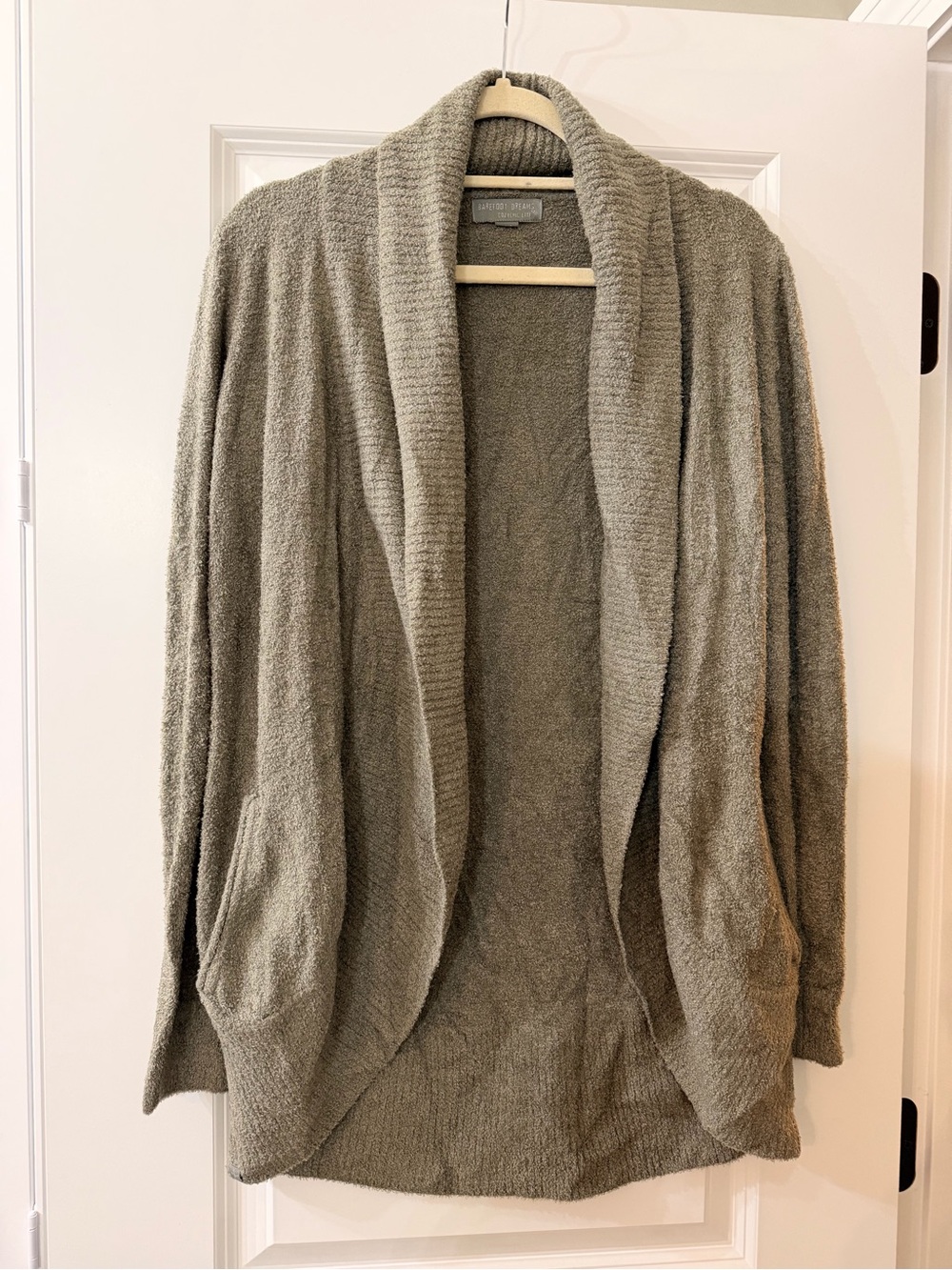Barefoot Dreams CozyChic Lite Plush Cardigan in Olive